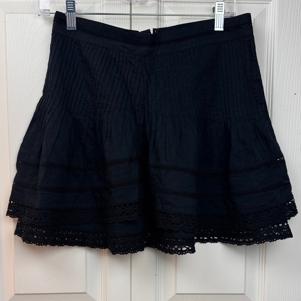 Free People Black Skirt with Lace Detail